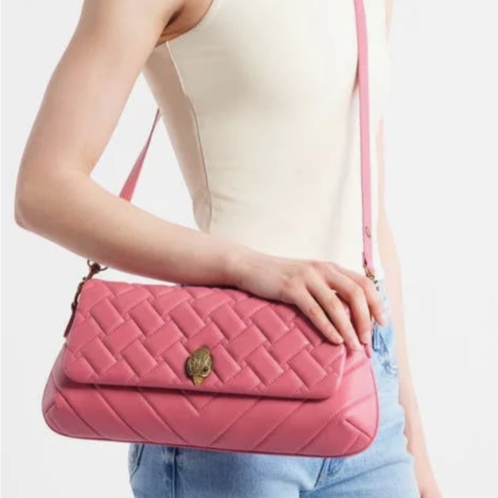 NWT - Kurt Geiger Long Kensington Pink Quilted Bag (Bright Pink)